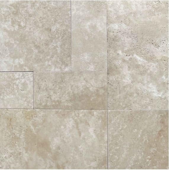 30mm Supreme Light Tumbled Travertine French Pattern Paver 8761