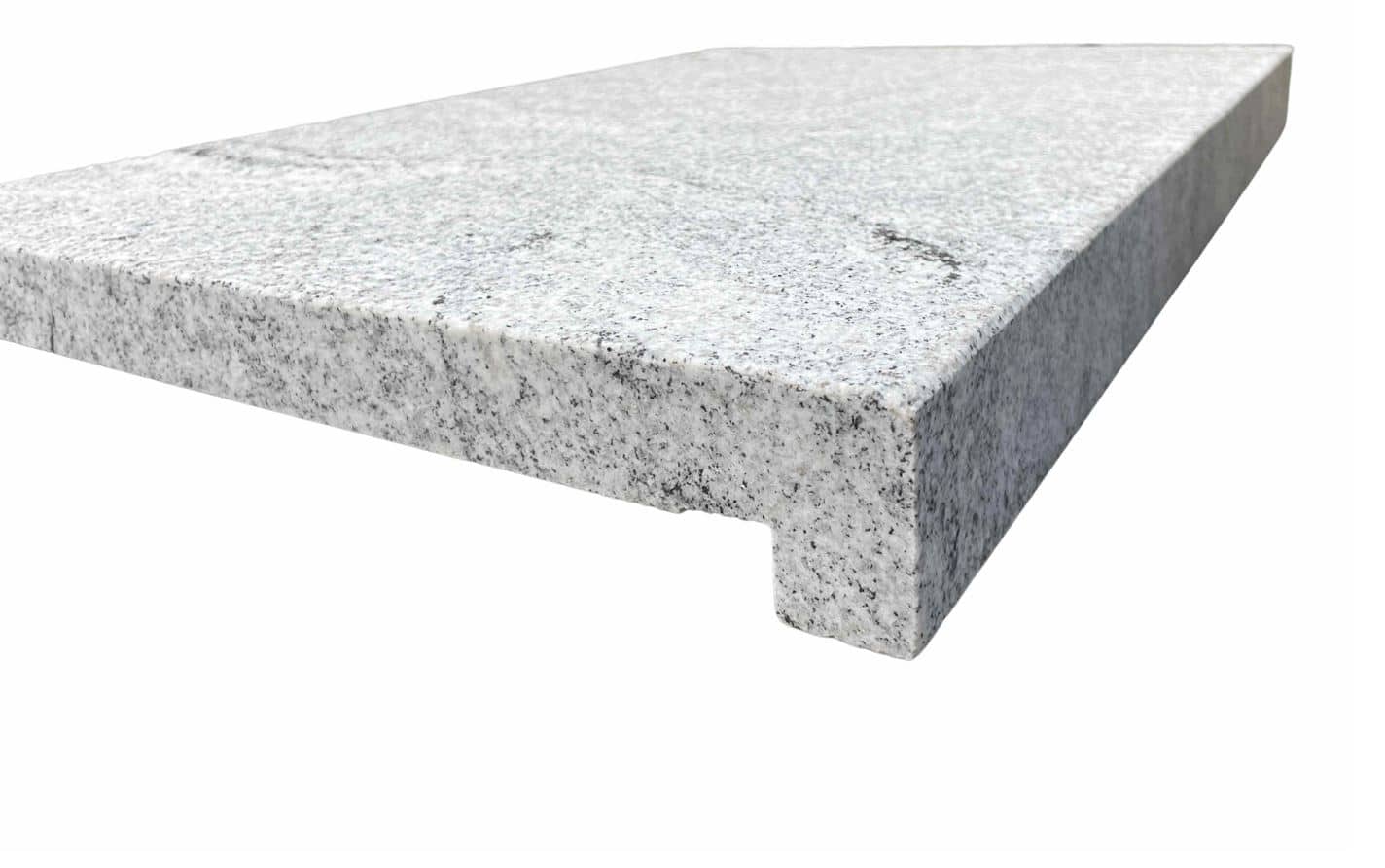 Dover White Granite Flamed Brushed Drop face Coping Tile 8795