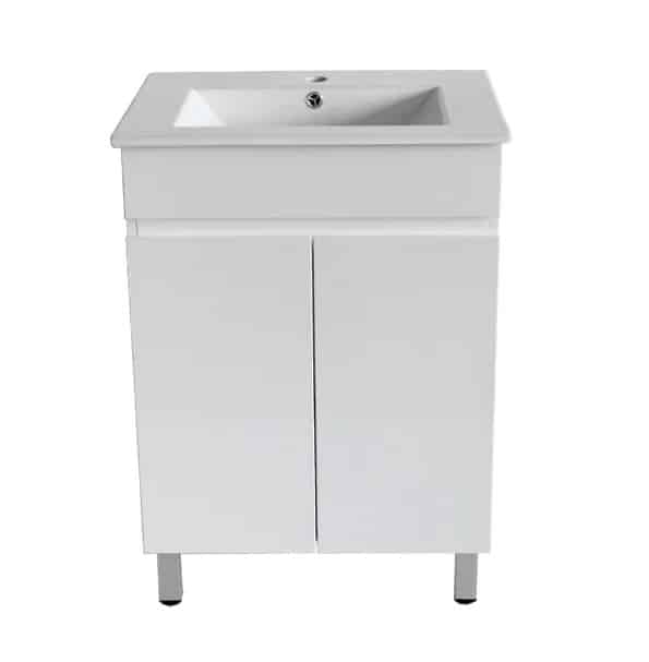 White Gloss Freestanding Vanity Single Basin 9929