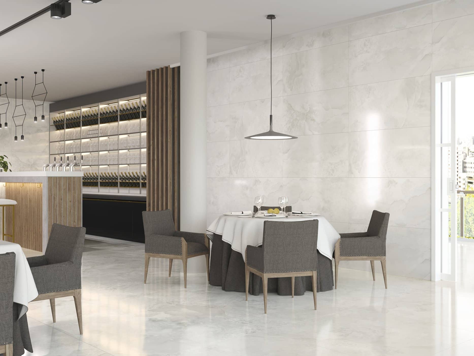 Aral Pearl Marble Look Spanish Polished Rectified Porcelain Tile 3250