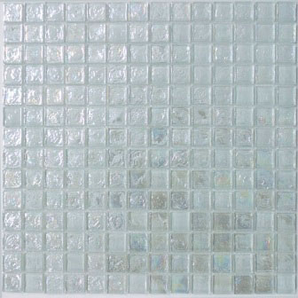 Crystal White Glass Mosaic Tile (20x20x8mm Mosaic Sheet) (#7043)