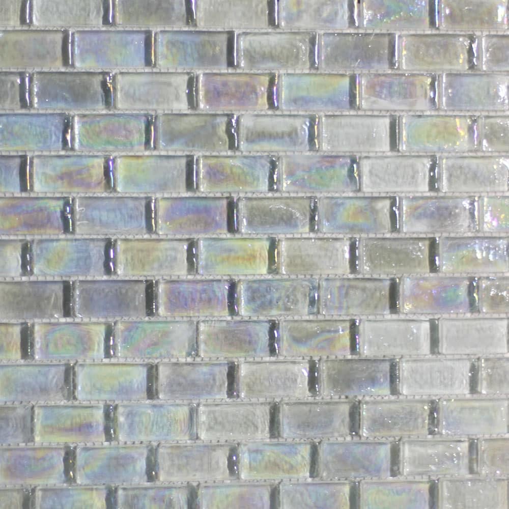 Crystal White Glass Mosaic Tile (20x42x8mm Mosaic Sheet) (#7045)