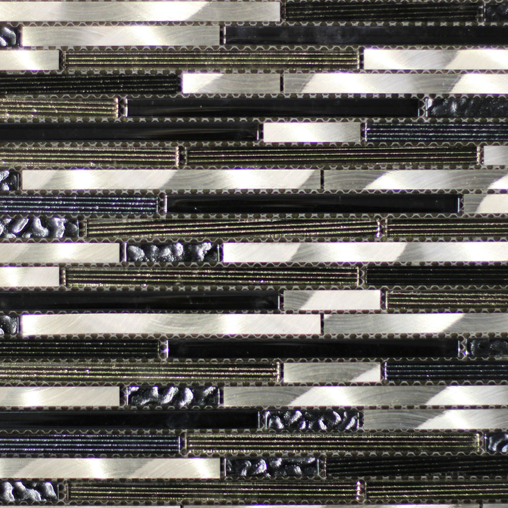 Glass Mosaic Brushed Strips (300x340mm, 300x300mm Area) (#7544)