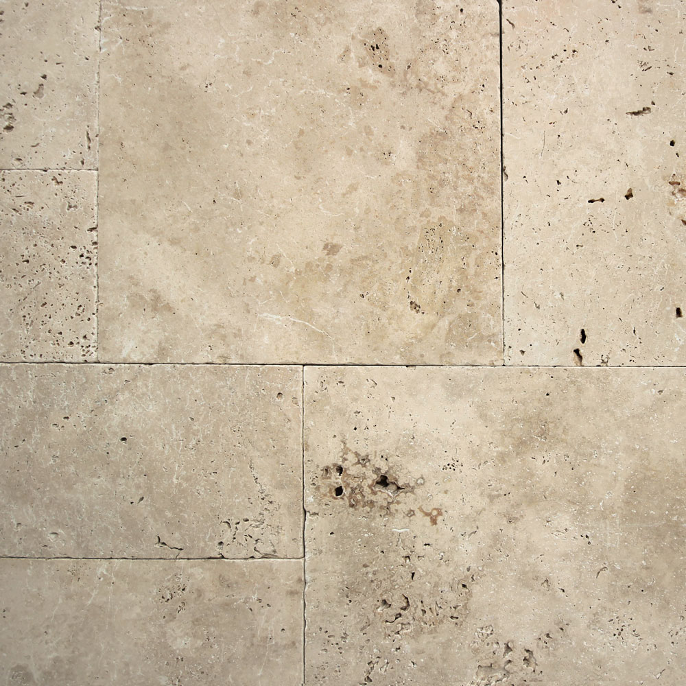 30mm Light Medium Tumbled French Pattern Travertine Paver (#8495)