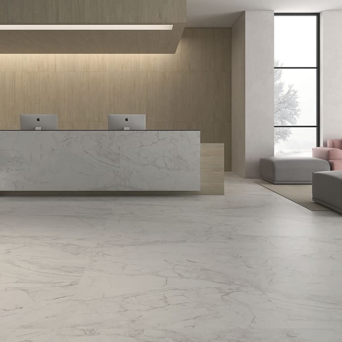 Lucca White Glazed Rectified Spanish Polished Porcelain Floor Tile 5689