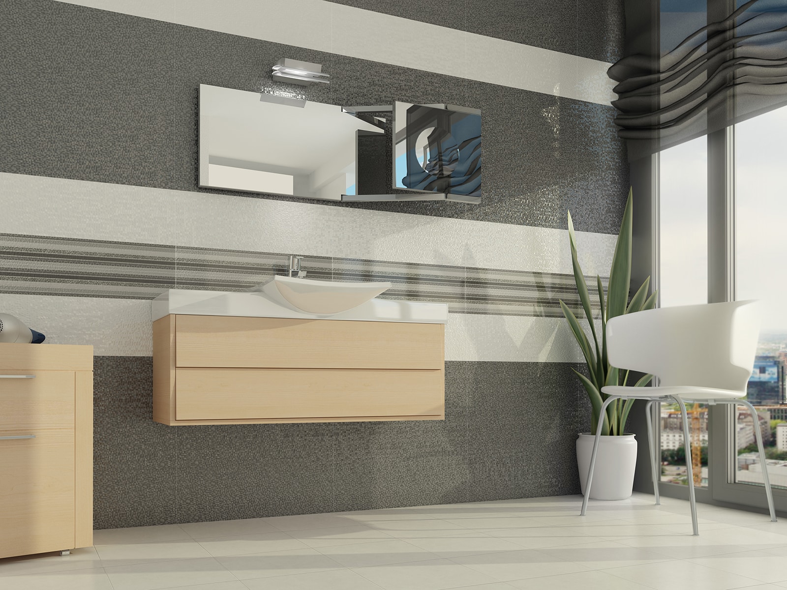 200x600mm Maya Plata Decorative Spanish Glass Wall Tile (#4015)