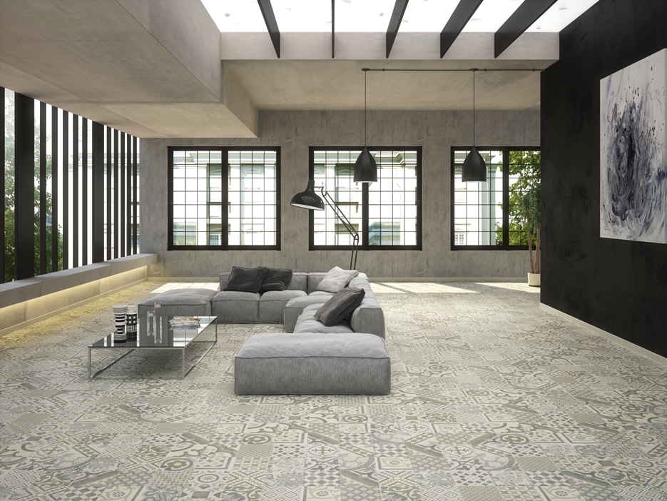 447x447mm Riviera Pearl Spanish Decorative Floor and Wall Tile (#2004)