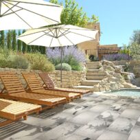 400x600x20mm Snow White Brushed and Flamed Granite Natural Stone (#8101)