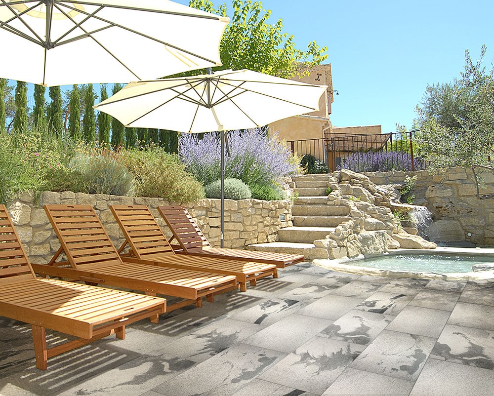 400x600x20mm Snow White Brushed and Flamed Granite Natural Stone (#8101)