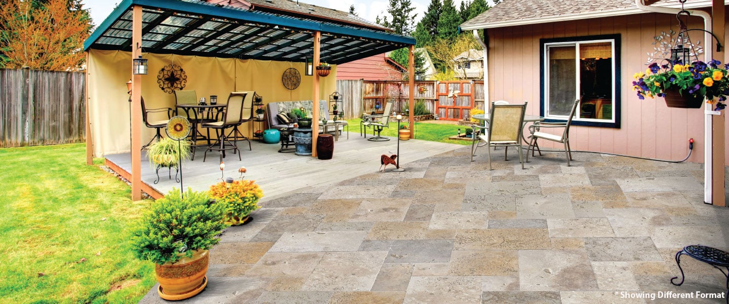 305x153x30mm Tumble Flow Mix Travertine Paver (#8069)