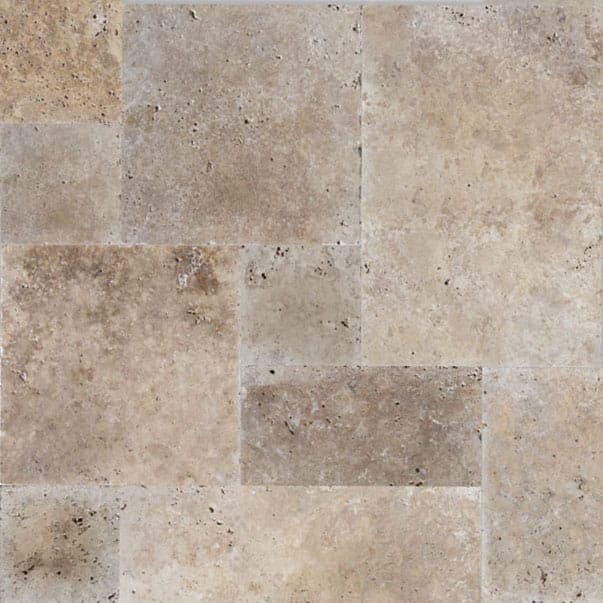 30mm Tumbled French Pattern Mixed Travertine Paver (#8094)