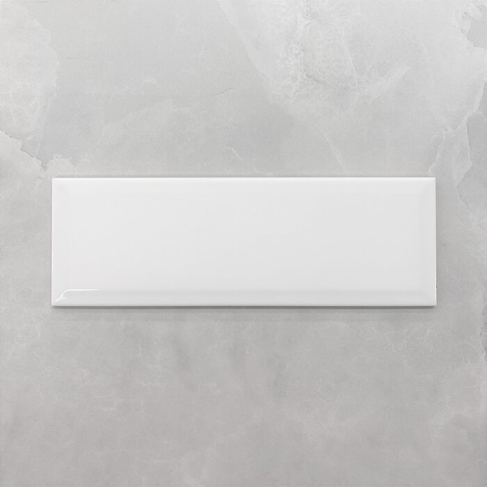 Bevelled Edge Gloss White Subway Wall Tile 4113