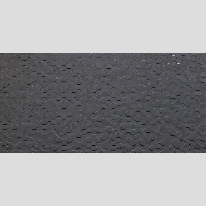 300x600mm Black Honeycomb Pattern Glaze Gloss Rectified Porcelain Feature Wall Tile (#4080)