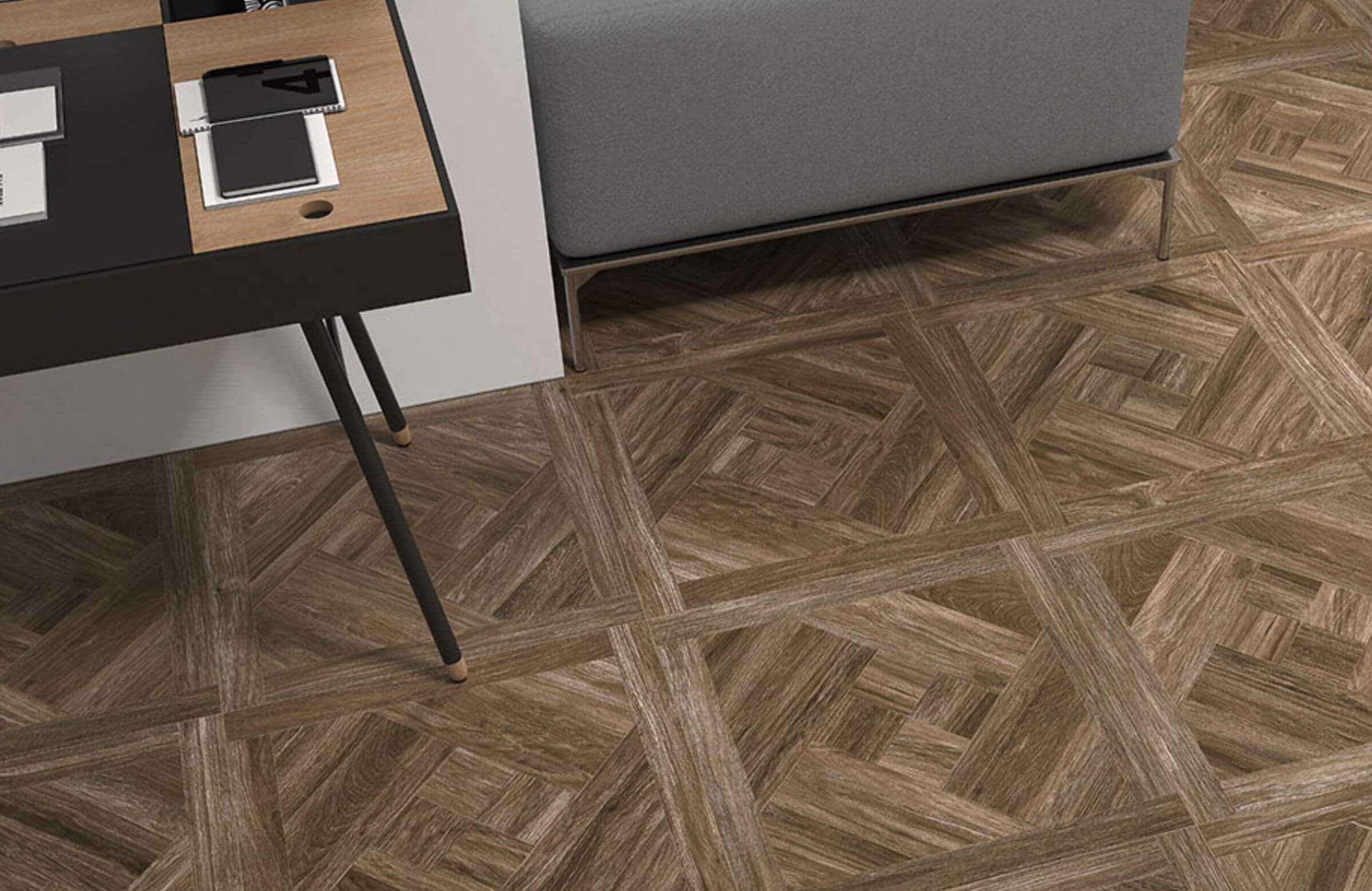 Bois Dark Brown Spanish Matt Parquet Timber Look Porcelain Tile 3383