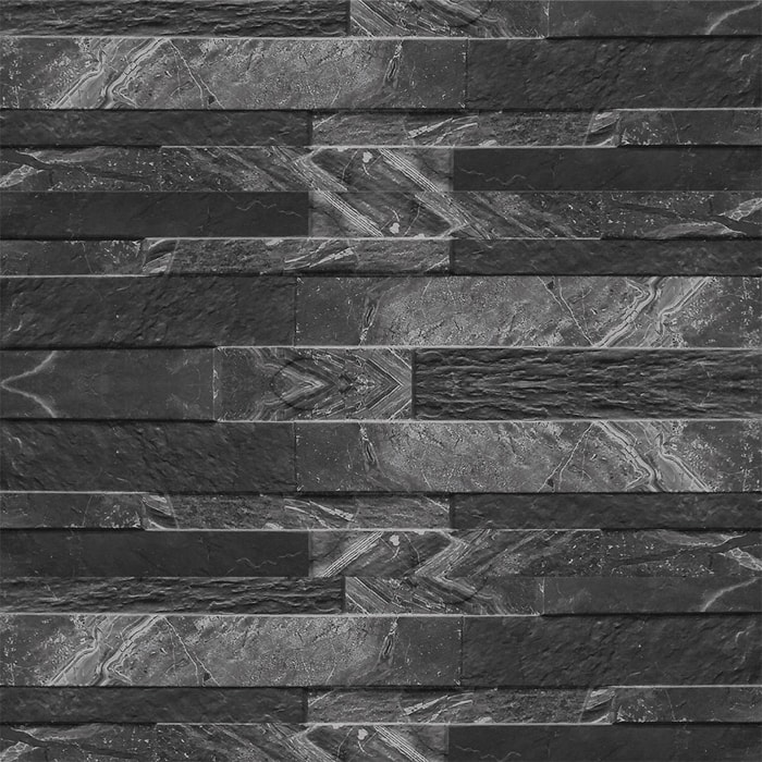 Gioi Black Stackstone Look Italian Non-Rectified Porcelain Tile 6659