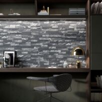 Gioi Black Stackstone Look Italian Non-Rectified Porcelain Tile 6659