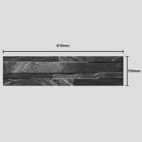 Gioi Black Stackstone Look Italian Non-Rectified Porcelain Tile 6659