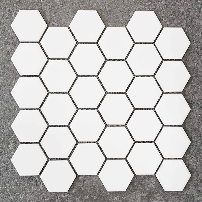 Hexagon Matt White Porcelain Mosaic 7140