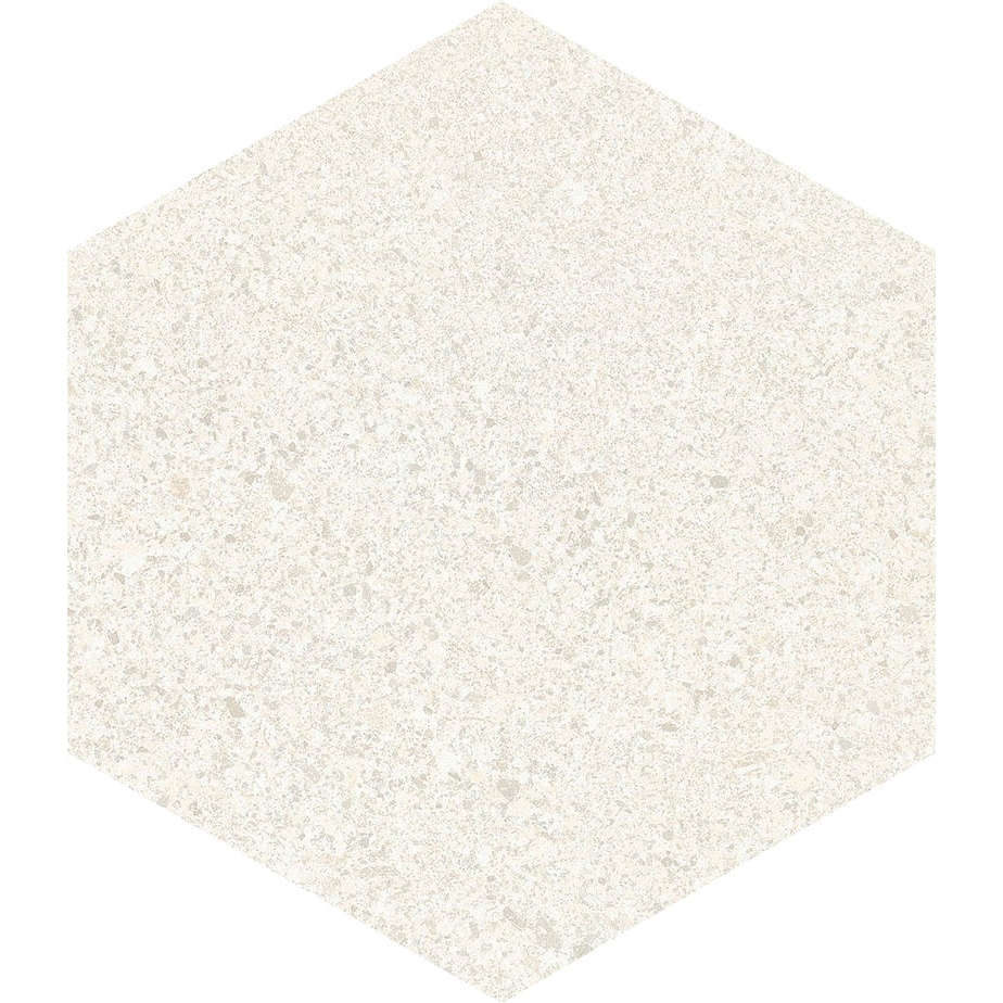 520x600mm Hexagonal Feathered Cream Matt Porcelain Tile (#5561)
