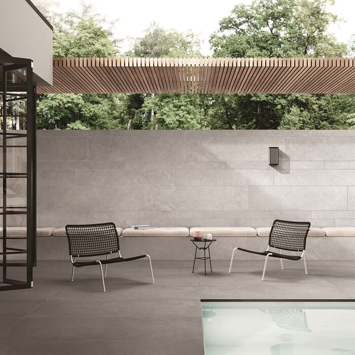 Light Grey Concrete Look Anti Slip Rectified Porcelain Paver 3422