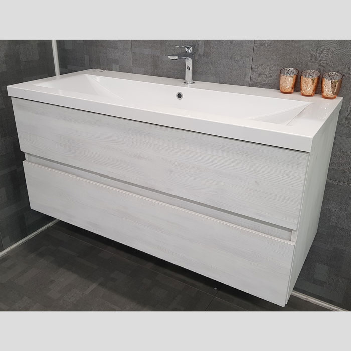 1200(w)x508(d)x540(h)mm Matrix Wall Hung Vanity â€“ Single Basin, 2 Drawers (#9267)