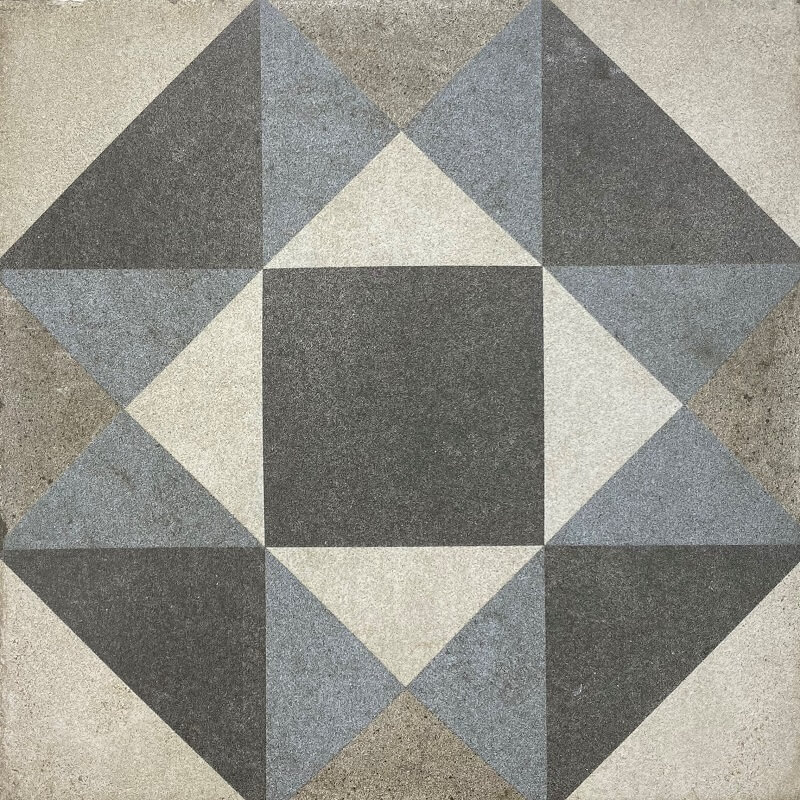 Messina Vintage Blue Encaustic Look Italian Matt Non Rectified Porcelain Tile 3417