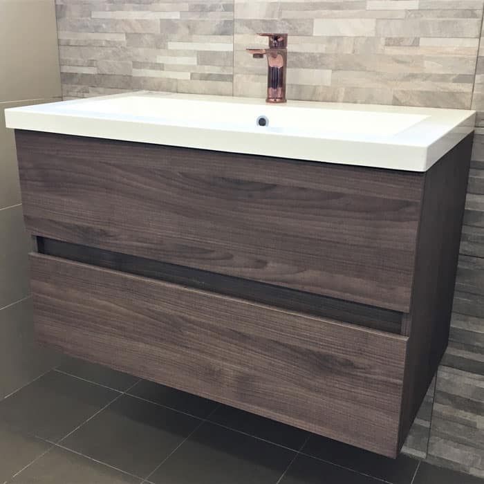 900(w)x508(d)x540(h)mm Noce Wall Hung Vanity â€“ Single Basin, 2 Drawers (#9272)