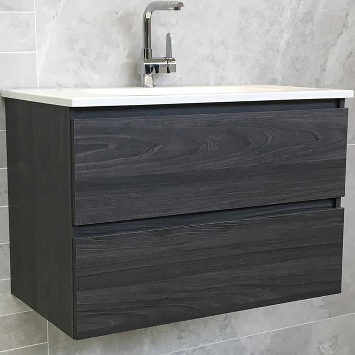 810(w)x460(d)x555(h) Olmo Wall Hung Vanity â€“ Single Basin, 2 Drawers (#9418)