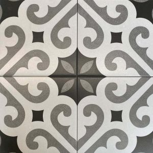 Retro Mixed Olive Charcoal Pattern Tile