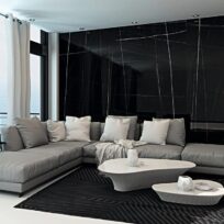 Sahara Noir Black Italian Marble Look  Polished Rectified Porcelain Wall & Floor Panel | Slab 3268