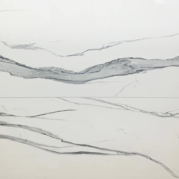 Statuario White Marble Look Rectified Polished Italian Porcelain Tile 6971