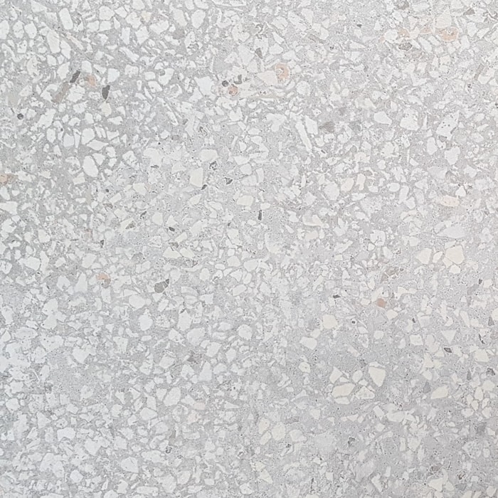 Terrazzo Look Light Grey Matt Rectified Porcelain Tile (#6576)