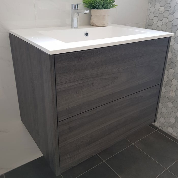 700(w)x500(d)x540(h)mm Vale Olmo Onyx Wall Hung Vanity â€“ Single Basin (#9414)