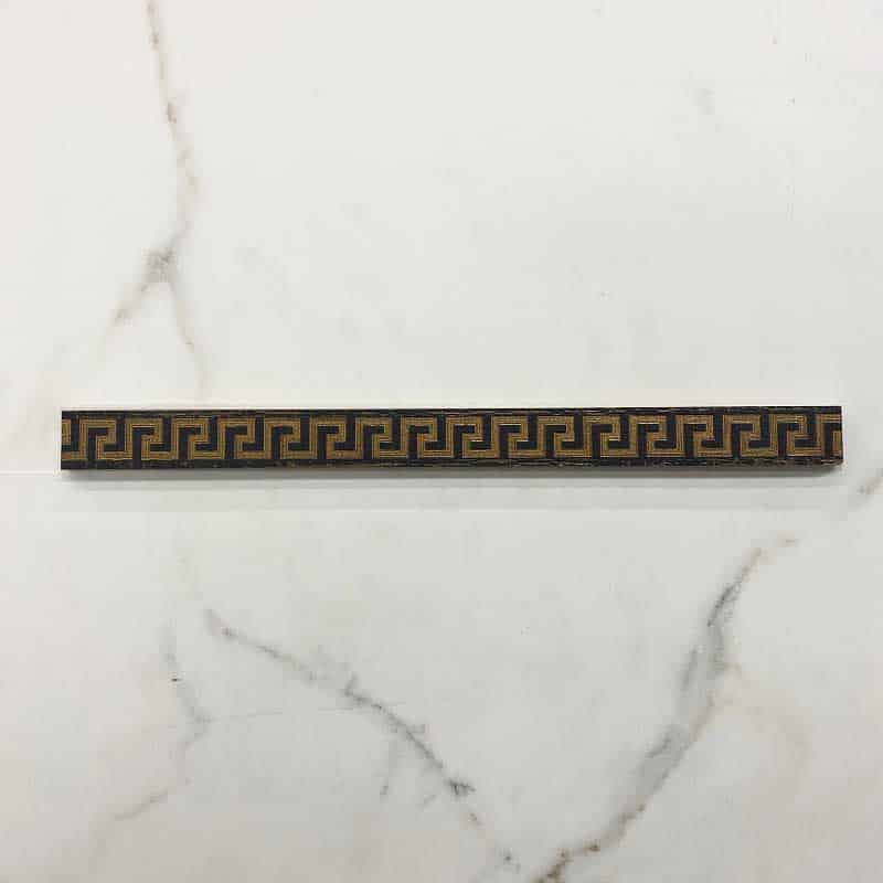 Versace Ceramics Eterno Fascia Greca Oro Porcelain Decor Tile 3100