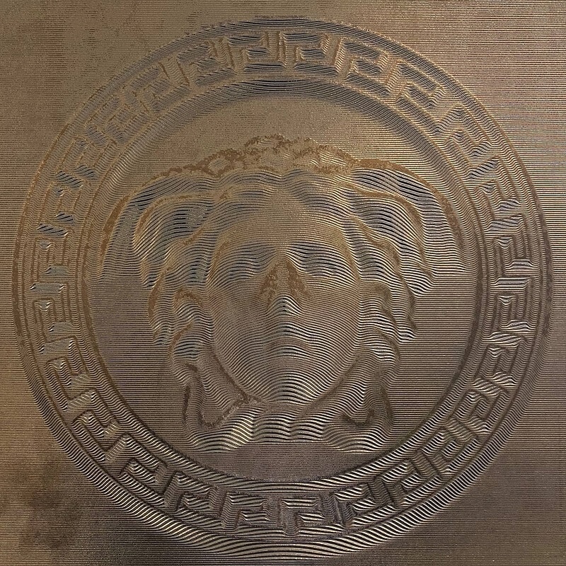 Versace Ceramics Eterno Gold 3D Medusa Porcelain Decor Tile 3530